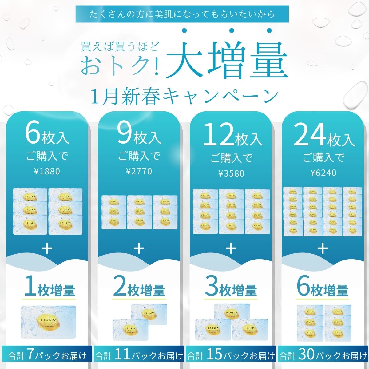 楽天1位＼初売りMAX26%OFF+増量／【肌がトーンアップ！ 高濃度 生炭酸パック 】URUSPA ウルトラファインバブル ヒト幹細胞 炭酸パック 顔パック フェイスパック 美容パック 毛穴パック 保湿 無添加 敏感肌 乾燥肌 1000円ポッキリ 誕生日 お中元 残暑見舞い 内祝い ポスト投函