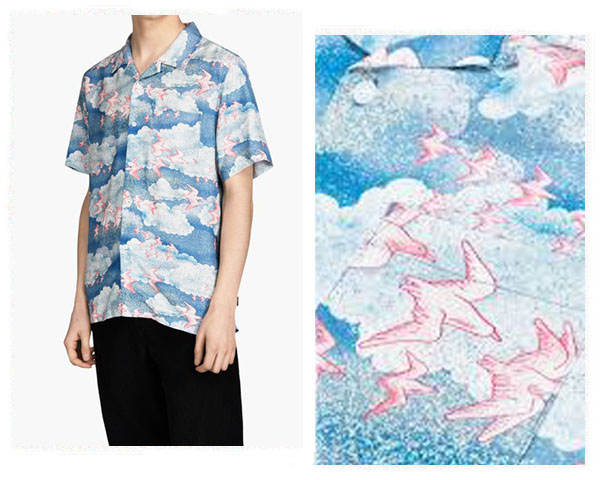 STUSSY ステューシー ビッグサイズ対応 CLOUD AND BIRDS SHIRT クラウド オープン シャツ メンズ 【111978 クラウド】