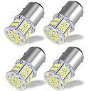 TORIBIO S25 ダブル/1157 3014SMD 54連 LED ホワイト テールランプ・ブレーキランプ BAY15d 12V 24V兼用4個入り