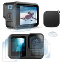 FitStill 強化ガラスフィルムセット【9枚】 に適用Go Pro Hero 13 Black アンチスクラッチ | メイン画面用3枚 + サブ画面用3枚+...