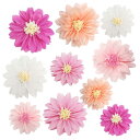 iwlorys ピンク バラ テーマ ペーパー フラワー セット 10点 30CM/20CM 春 夏 装飾 告白 応援 記念日 デコレーション インテリア ショップ 結婚式 誕生日 飾り付け 前撮り 記念撮影 フラワーズ スタジオ撮影 写真背景