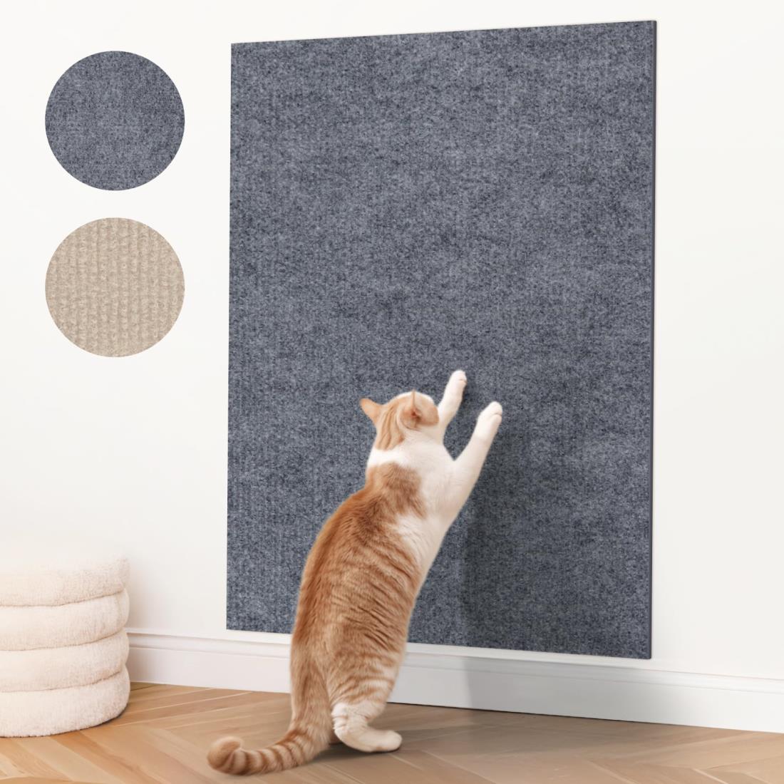 LOOBANI猫 爪研ぎ 爪研ぎシート DIY自由な組み立て 自由にカット可能な粘着式猫 爪研ぎシート 壁に貼る 耐摩耗 厚手 家具保護 傷防止 簡単剥離 猫 壁紙保護シート 猫のツリースタンドの交換部品 四季対応 多用途 ストレス解消 運動不足改善 ネコ用品 (グレー, 30*100cm)