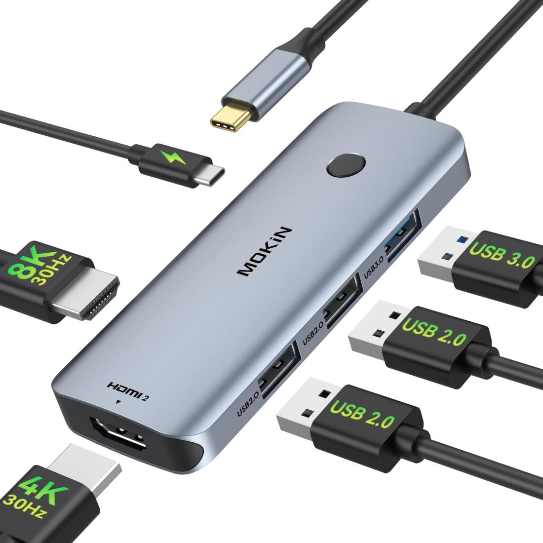 USB Cɥå󥰥ơHDMI2ġMOKIN 2*HDMI̽4K@60p MSTǥ奢type cɥå󥰥ơ...