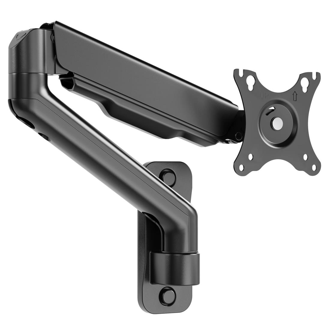 ACCURTEK モニターアーム 壁掛け 17~32インチ対応 耐荷重2~9kg VESA規格対応 75x75mm 100x100mm 3関節 上下左右角度調節 スプリング式 液晶ディスプレイアーム ブラック 1個