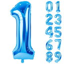 Lausatek バルーン アルミ風船 数字1 ナンバー 40インチ 大きい 誕生日 ハッピーバースデー 飾り付け 青 記念日 パーティー 約90cm ブルー