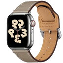 LOVLEOP アップルウォッチ バンド レザー 本革製 コンパチブル Apple Watch バンド 38mm 40mm 41mm 交換ベルト iWatch Ultra2/Ultra Series 9/8/7/6/5/4/3/2/1/SE/SE2全機種に対応 オリジナル素材 柔らかいベルト 男女兼用 ビジネス 通勤用(キャメルブラウン/シルバー)