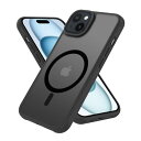 iPhone15 ケース MagSafe対応 マット感 耐衝撃 米軍MIL規格 アイフォン15 ケース マグネット搭載 黄ばみなし ストラップホール付き ワイアレス充電対応PinLiSheng(ブラック, iPhone 15)