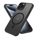 iPhone 15 Pro 用 ケース MagSafe対応 米軍MIL規格 磁気スマホケース iphone 15プロ マット感 半透明 衝撃吸収 アイフォン15Pro 指紋防止 ワイアレス充電 PinLiSheng(ブラック, iPhone 15pro)