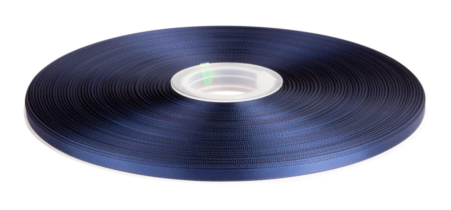 【TEKDEERE】両面サテンリボン 幅6mm 長さ91M 髪飾りのDIY 装飾素材 花束 ギフト ラッピング -ネイビー