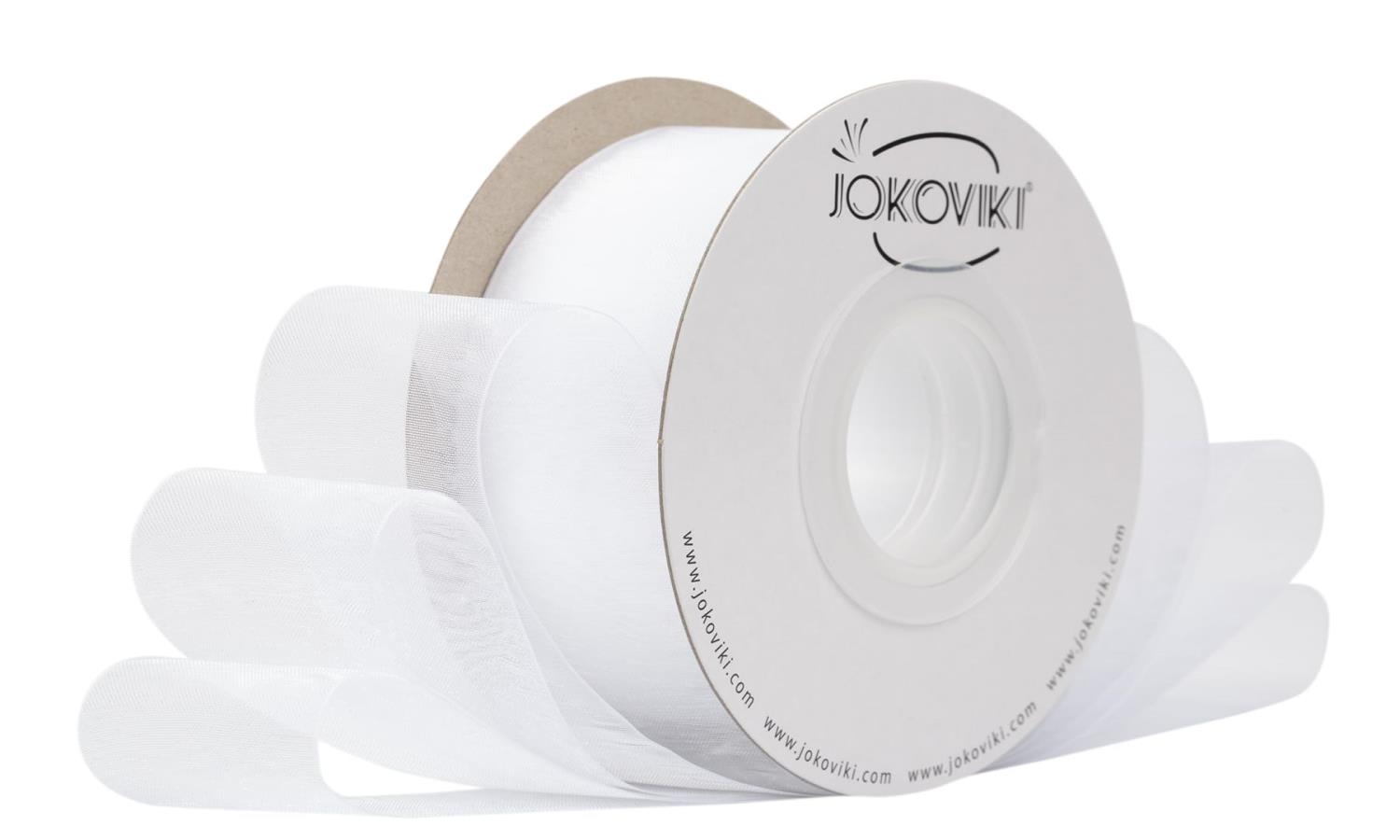 【JOKOVIKI】ホワイトオーガンジーリボン 38mm幅 - ギフト包装、ブーケ、リボン、フラワーアレンジメン..