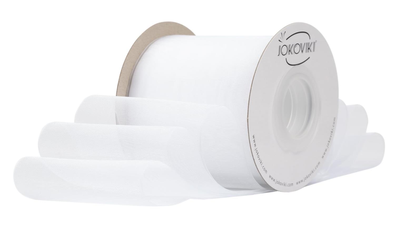 【JOKOVIKI】ホワイトオーガンジーリボン 75mm幅 - ギフト包装、ブーケ、リボン、フラワーアレンジメン..