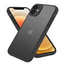 iPhone12mini 用 ケース カバー 半透明 耐衝撃 滑り止め 指紋防止 米軍MIL規格 黄変防止 ストラップホール付き ワ イヤレス充電対応 スマホケース あいふぉん ケース アイフォン PinLiSheng (iPhone 12mini, ブラック)(2)