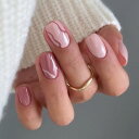 BHIDENAW ネイルチップ 24枚入 ネイルチップ ショート 秋冬 ネイルチップ 人気 和風 かわいい シンプル おしゃれ 成人式 入学式 卒業式 結婚式 パーティー できます ネイルシール 花嫁ネイル 光沢 つけ爪 両面テープ ウッドスティック (若々しさ A34, M)
