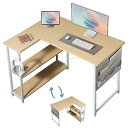 Maihail デスク 机 pcデスク パソコンデスク l字デスク 右棚左棚 幅99cm desk コーナーデスク つくえ 棚板高さ調節可能 作業机 L字型 勉強机 在宅ワークデスク リモートワーク ゲームデスク ラック付き ライトオーク