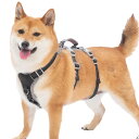 Huntboo 犬用ハーネス ハーネスいぬ 犬ハーネス中型犬 ペットハーネス ハーネス 引っ張り防止 抜けない おしゃれ 防水 サイズ調整可能 夜反射 散歩 トレーニング(M、ブラック)