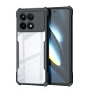 Voltup 対応 Xiaomi POCO F6 Pro ケース スマホケース PC背面+TPUベゼル SGS認証 耐衝撃 黄変防止 傷防止 滑り止め 油汚れ防止 指紋防止 レーザー模様の背面 ストラップホール付き POCO F6 Pro 保護カバー (クリア)