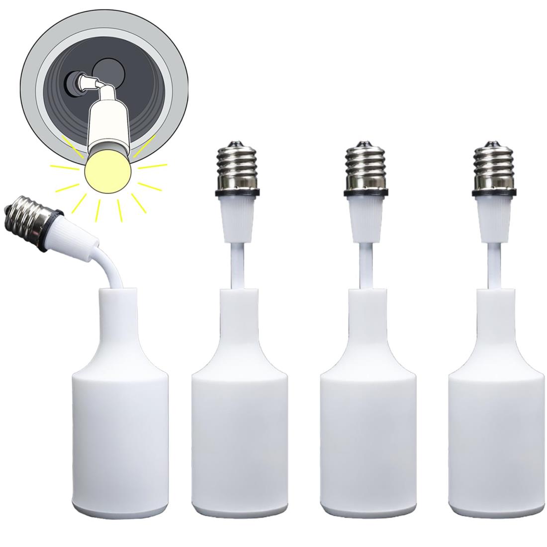 E17→E26口金変換アダプター 斜め付け E17,E26電球変換ソケット 可変式 延長口金変換アダプター 可変式..