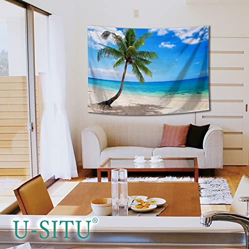 U-SITU タペストリー 壁掛け 壁飾り 青海 ハワイ風景 青空 沖縄景色 南国風情 オシャレ 背景 多機能 布ポスター インテリア 雰囲気転換（サイズ：幅150×丈100cm）カラー：359A ps-direct-10004668 PS-Direct サンプル画像2