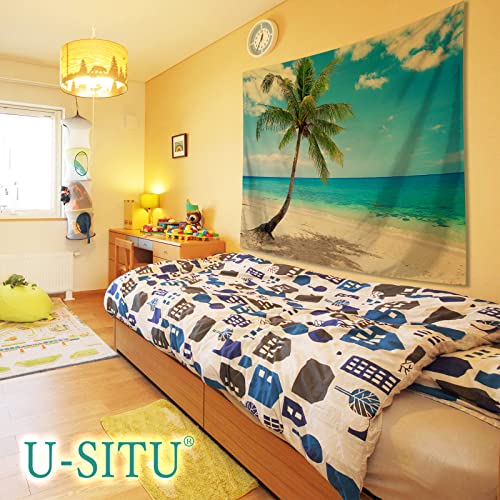 U-SITU タペストリー 壁掛け 壁飾り 青海 ハワイ風景 青空 沖縄景色 南国風情 オシャレ 背景 多機能 布ポスター インテリア 雰囲気転換（サイズ：幅150×丈100cm）カラー：359A ps-direct-10004668 PS-Direct サンプル画像3