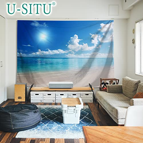 U-SITU タペストリー インテリア 壁飾り 壁掛け 自然景色 青海 青空 白雲 白浜 オシャレ 布ポスター 雰囲気転換 背景 多機能 のれん カバー 目隠し（サイズ：幅200×丈150cm）カラー：138B ps-direct-10004672 PS-Direct サンプル画像2