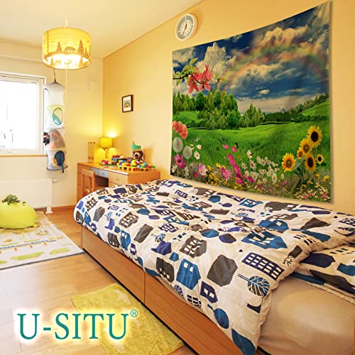 U-SITU タペストリー 壁掛け 壁飾り 花 森 虹 春 オシャレ 背景 多機能 布ポスター インテリア 雰囲気転換 （サイズ：幅150×丈200cm）カラー：496A ps-direct-10004679 PS-Direct サンプル画像3