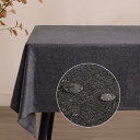 SEASHORE TREE テーブルクロス 防水 長方形 類麻 再生素材 ペットボトルの原料 ダイニング キッチン カフェ 145*300cm ダックグレー