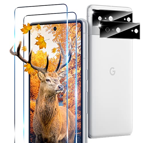 【2+2枚セット 指紋認証対応】 用 Google Pixel7 ガラスフィルム 2枚 Pixel7 フィルム + 2枚 カメラ保護フィルムセッ 【 日本旭硝子製 9H強度 】3D曲面 対応 グーグルピクセル7 強化ガラス 全面保護フィルム ケース 高透過率 3D Touch対応 厚さ0.26超薄型 飛散防止 高感度 耐