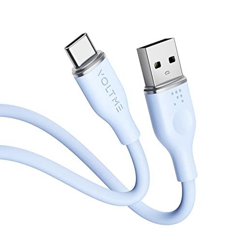 VOLTME USB Type C ケーブル 柔らかいシリコン製 絡まない 断線防止 タイプc ケーブル 急速充電 QuickCharge3.0対応 Xperia/Galaxy/LG/iPad Pro/MacBook その他 Android(アンドロイド) 等 USB-C機器対応 在宅勤務支援 USB-A & USB-C ケーブル （1m ブルー）