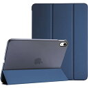 ProCase iPad 第10世代 ケース 10.9" 2022 (A2696 A2757 A2777) 三つ折りスタンド スマートカバー オートスリープ対応 半透明背面カバー(ネイビー)