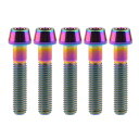 Ruifu M8x15 20 25 30 35 40 45 50 mm P1.25 チタン合金コニカルヘッド六角穴付ボルト 5個入 (M8x40mm, でレインボー)