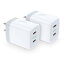 急速充 電器 Type-C USB充電器 25W 2ポートType-C*2 【2個セット】 iPhone 充電器 タイプc type c コンセント [PD3.0対応/ Gan採用/PPS急速協議対応/PSE認証済み] iPhone15シリーズ/Galaxyシリーズ/iPad/Macbook Air/Surface/その他 PD25Wの規格内で充電可能な機器 ホワイト