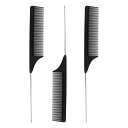 MAEXUS 櫛 ヘアくしと巻き髪ピン 3個入り サロン用細かい歯のヘアコーム 美容師用高級カットコーム ヘアコーム 美容ツール 静電気防止 くし ヘアスタイリング カーボンファイバー製