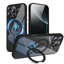 【定点360度回転スタンド】KWATUNG いphone16promax用 ケース magsafe 対応 ワイヤ レス充電 iphone16promax用 ケース 耐衝撃 米軍MIL規格 全面保護 アイフォン16promax用 ケース 縦横両対応 リング マグネット搭載 iphone16プロマックス用ケース 多機能スタンド 隠し収納式