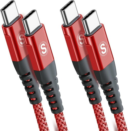 USB Type C to Type C ケーブル 【2M/2本セット PD対応 60W急速充電】 iPhone 16/iPhone 15 Pro,iPhone15 Pro Max,iPhone15,iPhone15Plus,iPad Pro/Air/mini6,MacBook,Samsung Galaxy S25/S24/S23/S22/S21/S20,Pixel等Type-c機種対応-赤 USB Type C to Type C ケーブル 【2M/2本セット PD対応 60W急速充電】 iPhone 16/iPhone 15 Pro,iPhone15 Pro Max,iPhone15,iPhone15Plus,iPad Pro/Air/mini6,MacBook,Samsung Galaxy S25/S24/S23/S22/S21/S20,Pixel等Type-c機種対応-赤