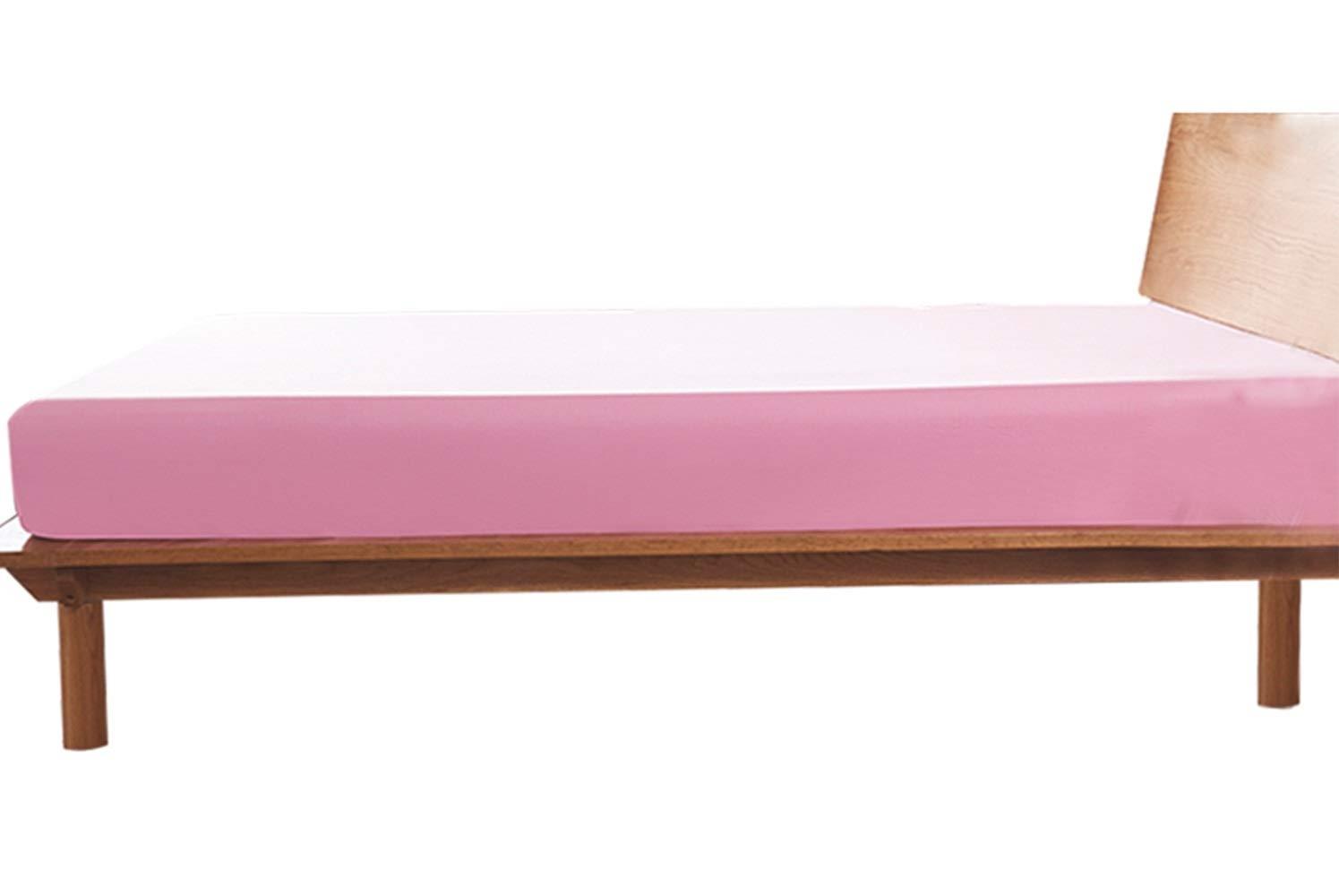 ボックスシーツ ワイドキング マチ35cm 200cm幅 ピンク ベッドシーツ 綿100 マットレスカバー 全周ゴム 着脱簡単 BOXシーツ コットン 肌触り 洗える 抗菌防臭 防ダニ