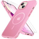 Miracase いphone14 ケース【Magsafe対応・米軍規格】アイフォン14 ケース、耐衝撃iPhone14 ケース 【強化フィルム2枚】iPhone 14 ケース 黄ばみ防止、指紋防止、傷防止 、薄くて肌に優しいデザイン、ピンク