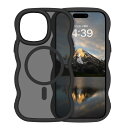 GUAGUA iPhone14Pro ケース MagSafe対応 ウェーブ 半透明 いphone14Pro マグセフ 可愛い ケース うねうね 韓国 クリア 人...