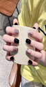 BIBII Nailsネイルチップ 手作り 付け爪 3D爪 短め 花柄 春夏 韓国 人気 ショート 10枚入ジェルネイル キット マグネットネイル 黒 ピンク ...