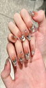 BIBII Nails手作り ネイルチップ キット 付け爪 長い 3D爪 finger suit 春夏 韓国 人気 10枚入薄い色 フランス風 キャットアイ マ...