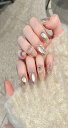 BIBII Nails手作り ネイルチップ シール キット 付け爪 長い 3D爪 10枚入 高級です 春夏 韓国 人気 100% handmade nails ...