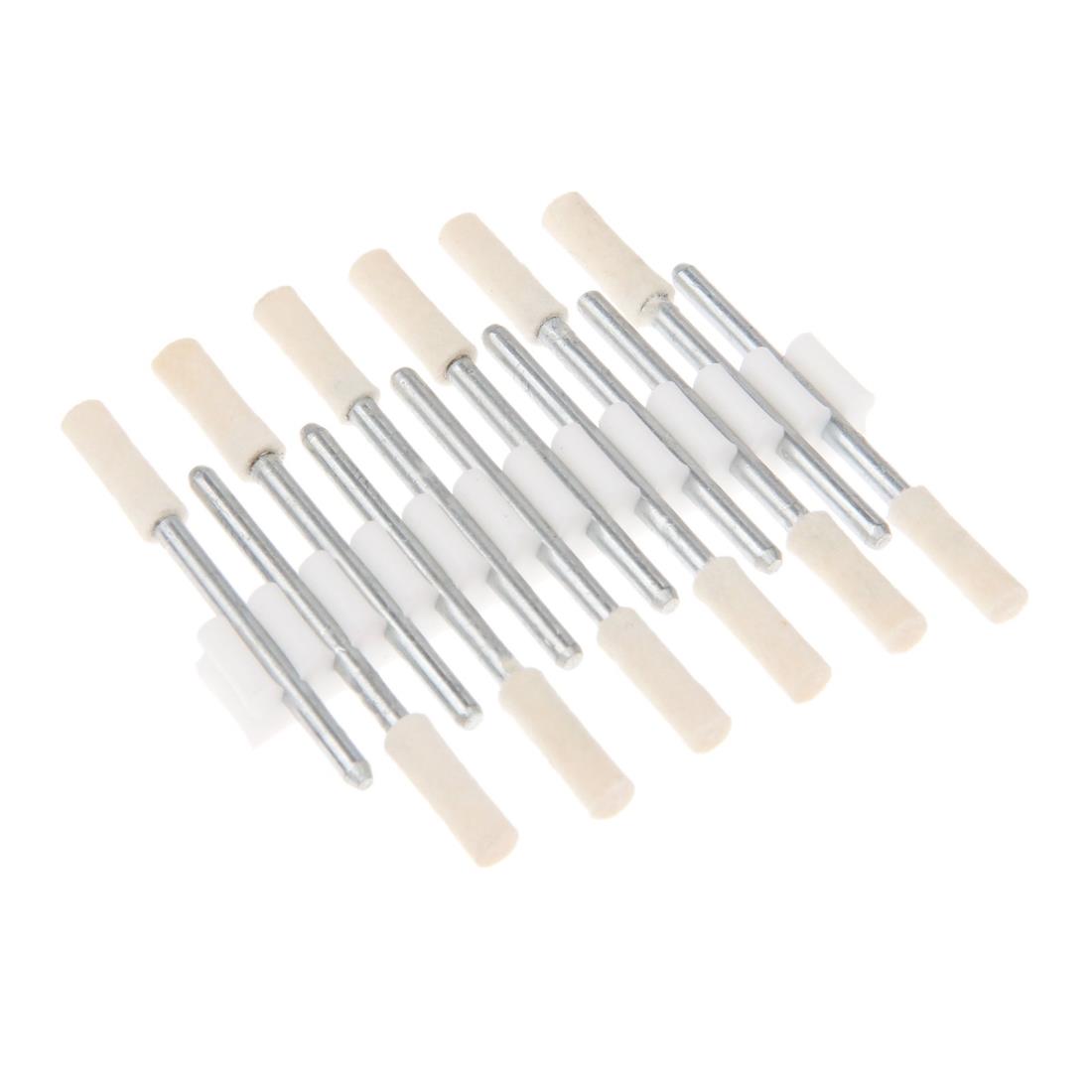 12本セット 羊毛フェルトバフ 研磨ヘッド 鏡面研磨 金属磨き 円筒形 研磨工具 2.35x4mm