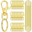 キーホルダー 金具 キーホルダーパーツ 30個入り ナスカン レジン パーツ キーホルダーパーツ 回転フック 丸カン 付き 二重リング ハンドメイド キーリング...