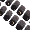 DANNI&TONI ジェルネイルシール マグネット フレンチ 黒系 ネイルシール硬化タイプ ネイルシール ネイル ジェルネイル カラー ネイルシール 2週間長持ち 無臭 防水 SGS認定 ジェルネイルシール 硬化タイプ アレルギー軽減 30シール (三日月)