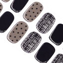 DANNI&TONI ジェルネイルシール ツイード 黒系 ネイルシール硬化タイプ ネイルシール ネイル ジェルネイル カラー ネイルシール ジェルネイルシール2週間長持ち 無臭 防水 SGS認定 ジェルネイルシール 硬化タイプ アレルギー軽減 30シール (ココ)