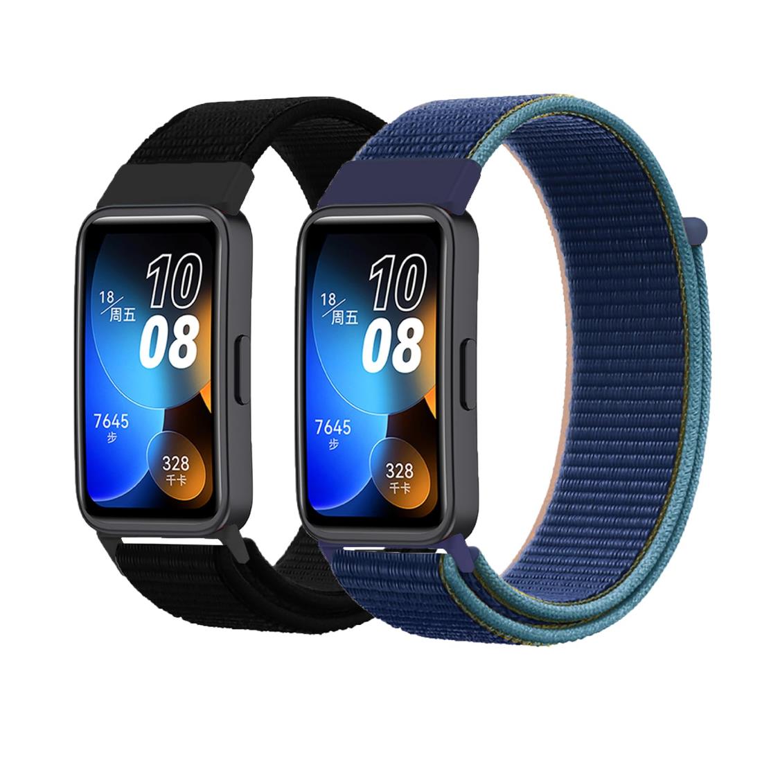 [Sitengle] Huawei band8対応交換バンド 2本セット ナイロン 調節可能 ファーウェイ バンド8 替えバン..