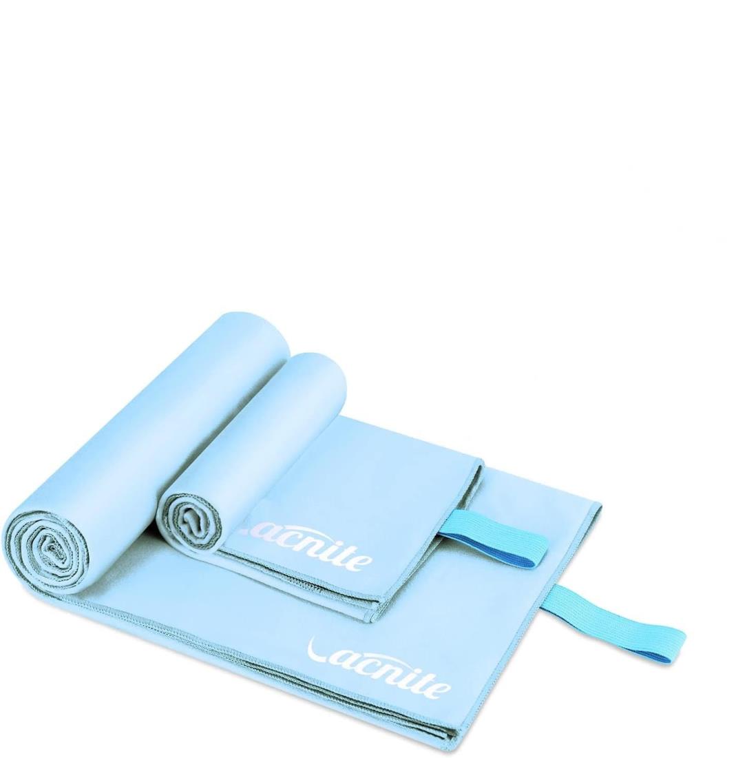 VACNITE 2枚 速乾タオル 152*78cm+80*38cm 3枚 スポーツタオル 152*78cm+80*38cm+38*38cm 収納袋付き 超吸水 柔らかい 色褪せない 防臭 高い耐久性 軽量 湿気 梅雨対策 旅行タオル バスタオル 水泳/スポーツ/旅行/家庭用 (2枚セット 水色)