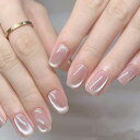 BHIDENAW ネイルチップ 24枚入 ネイルチップ ショート 春夏 ネイルチップ 人気 和風 かわいい シンプル おしゃれ 成人式 入学式 卒業式 結婚式 パーティー できます ネイルシール 花嫁ネイル 光沢 つけ爪 両面テープ ウッドスティック (ライトカラー - H50, M)