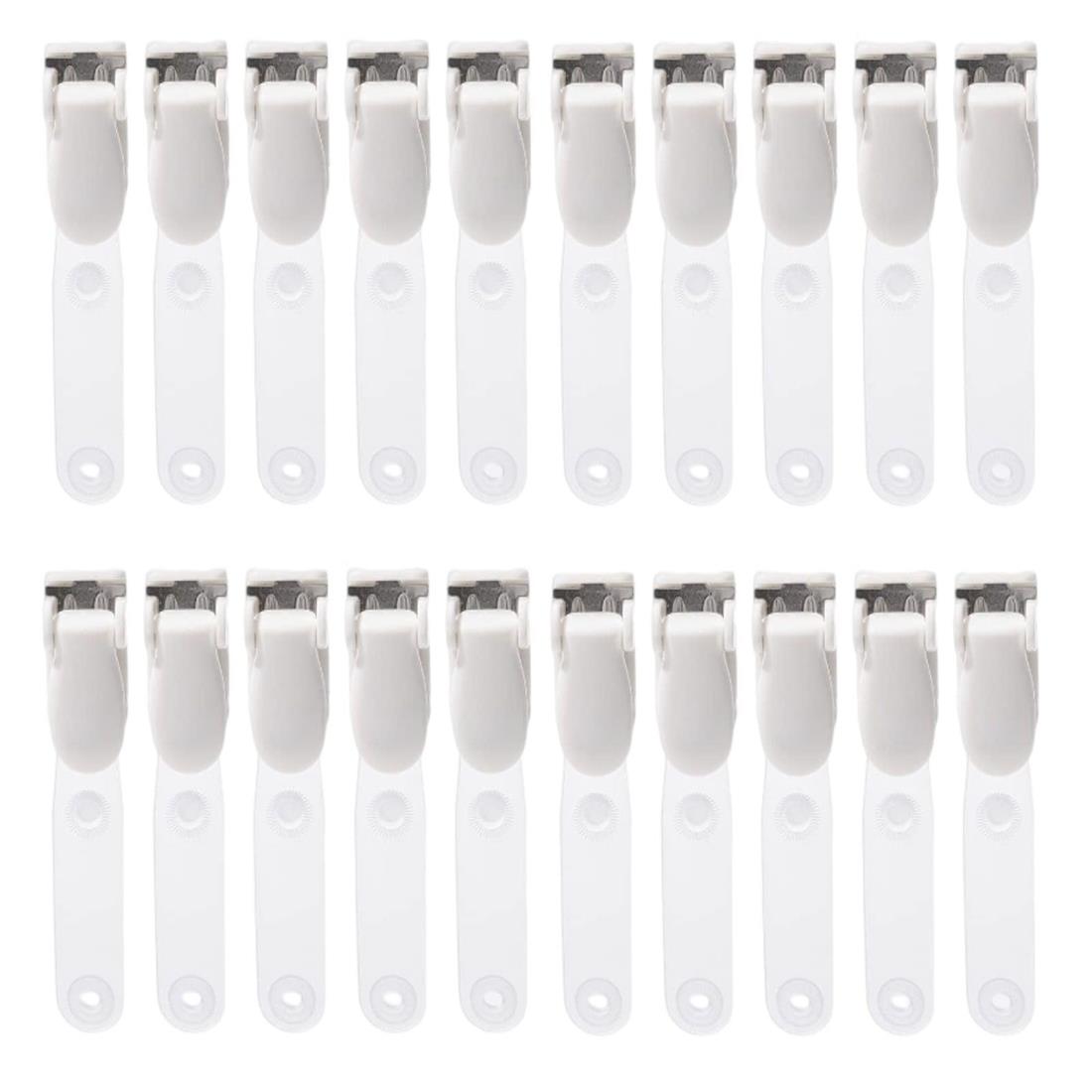バンドクリップ 20個入り 名札ケース 移動ポケット クリップ 事務用品 (ホワイト)