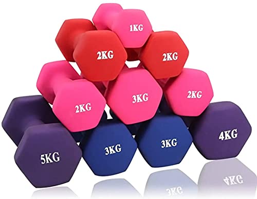 MOJEER ダンベル【2個セット1kg 2kg 3kg 4kg 5kg 6kg 8kg10kg】【 選べる4色】 筋トレ ダイエット 鉄アレイ ソフトコーティ...