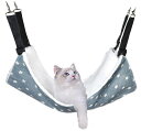 猫 ハンモック キャットハンモック 猫 ケージ 椅子用 可愛い猫柄 冬夏 両面使用 遊び場 昼寝 日向ぼっこ 長さ調節可能 60*50cm (星)